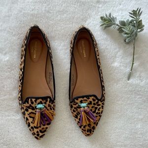 Hush Puppies - NWOT - Sadie Tassel Slip Ons - Size 8 - Leopard Calf Hair